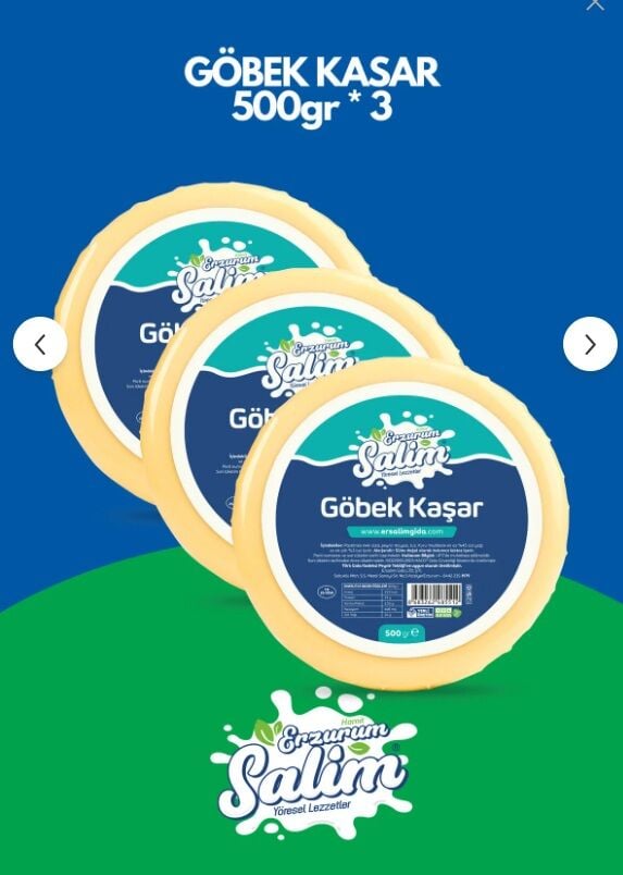 Göbek Kaşar Peynir 500gr 3'lü Paket